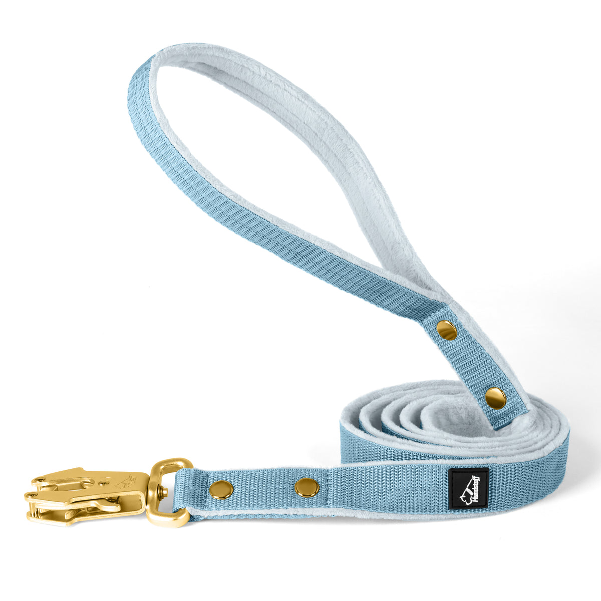 Walk Leash Golden Baby Blue - Correa de nylon segura en varias longitudes