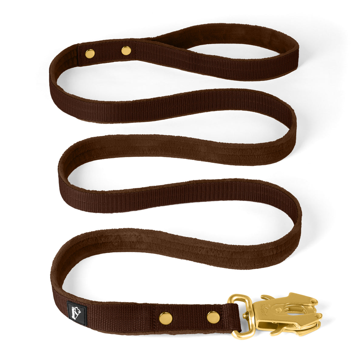 Walk Leash Dark Brown Gold - Correa de nylon segura en diferentes longitudes