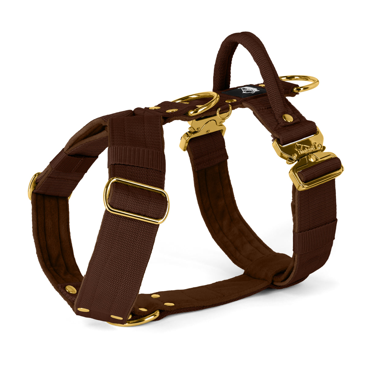 Easy Walk Extreme Gold Buckle Dark Brown - Arnés con hebilla de cierre rápido