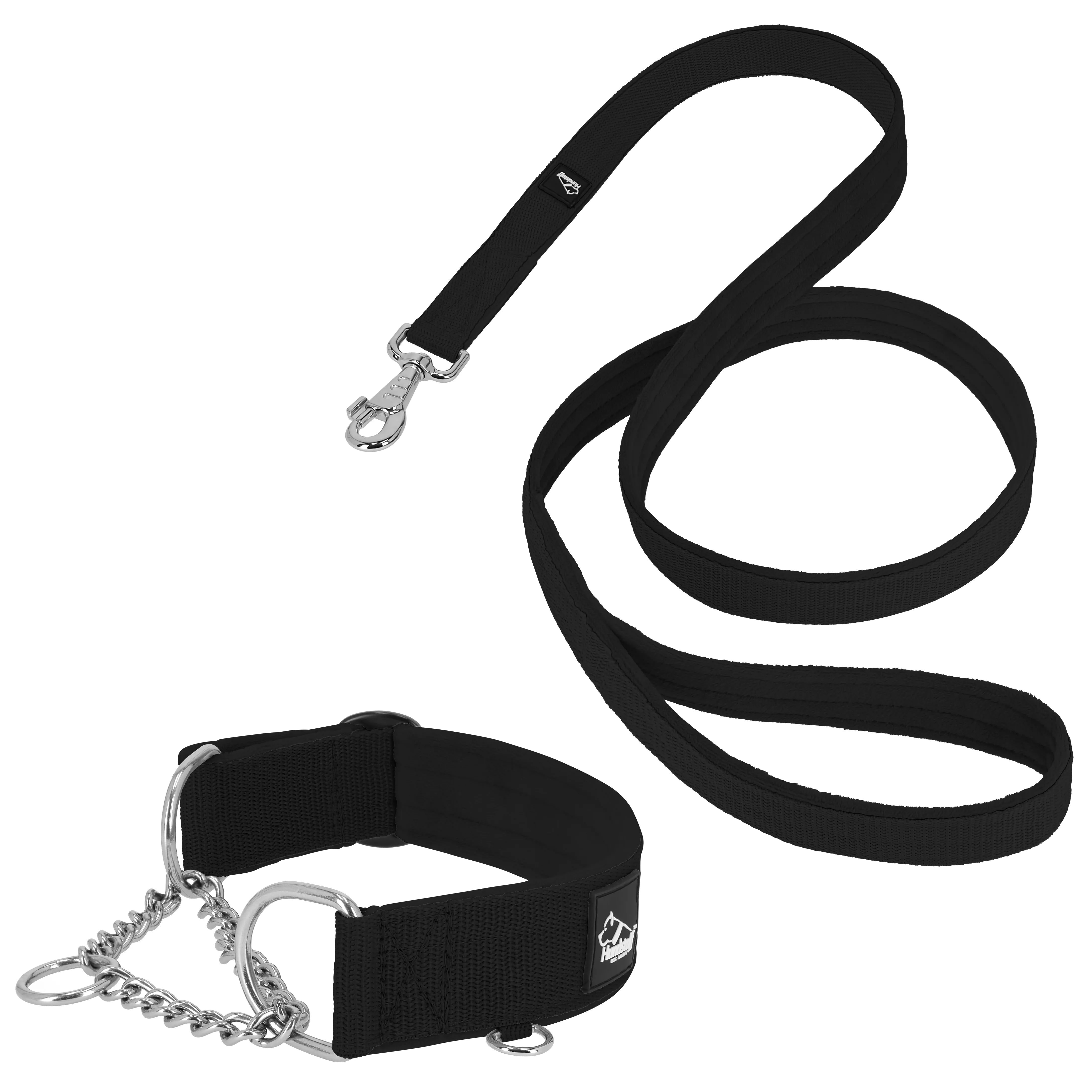 Martingale Chain Set Negro - Collar de media correa y correa